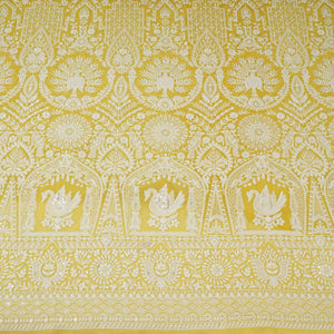 Yellow Parsi Gara Embroidery Georgette Fabric DR-32377 - TradeUNO