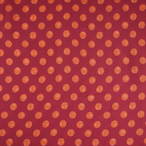 Pink & Orange Polka Dot Twill Satin Fabric VP-32437 - TradeUNO