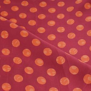 Pink & Orange Polka Dot Twill Satin Fabric VP-32437 - TradeUNO