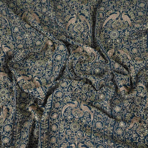 Blue Heavy Zari Sequins Embroidery Chinon Fabric DR-32399 - TradeUNO