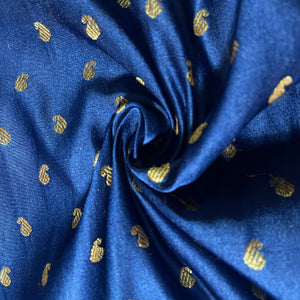 Blue Banarasi Brocade Fabric 19211