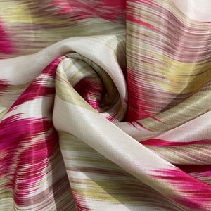 Cream Multicolor Crepe Fabric