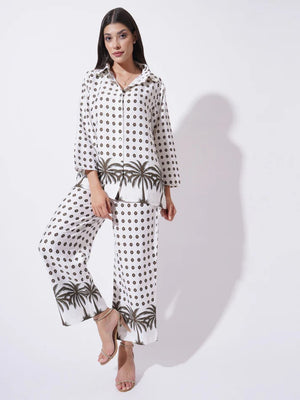 Off White Floral Printed FIL-30104 - TradeUNO