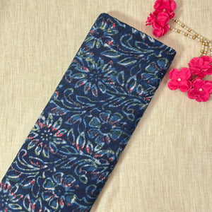 Indigo & White Floral Print Cotton Fabric MFR-29868 - TradeUNO