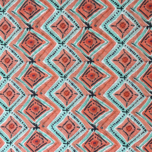 Orange Geometrical Print Cotton Mulmul 15670