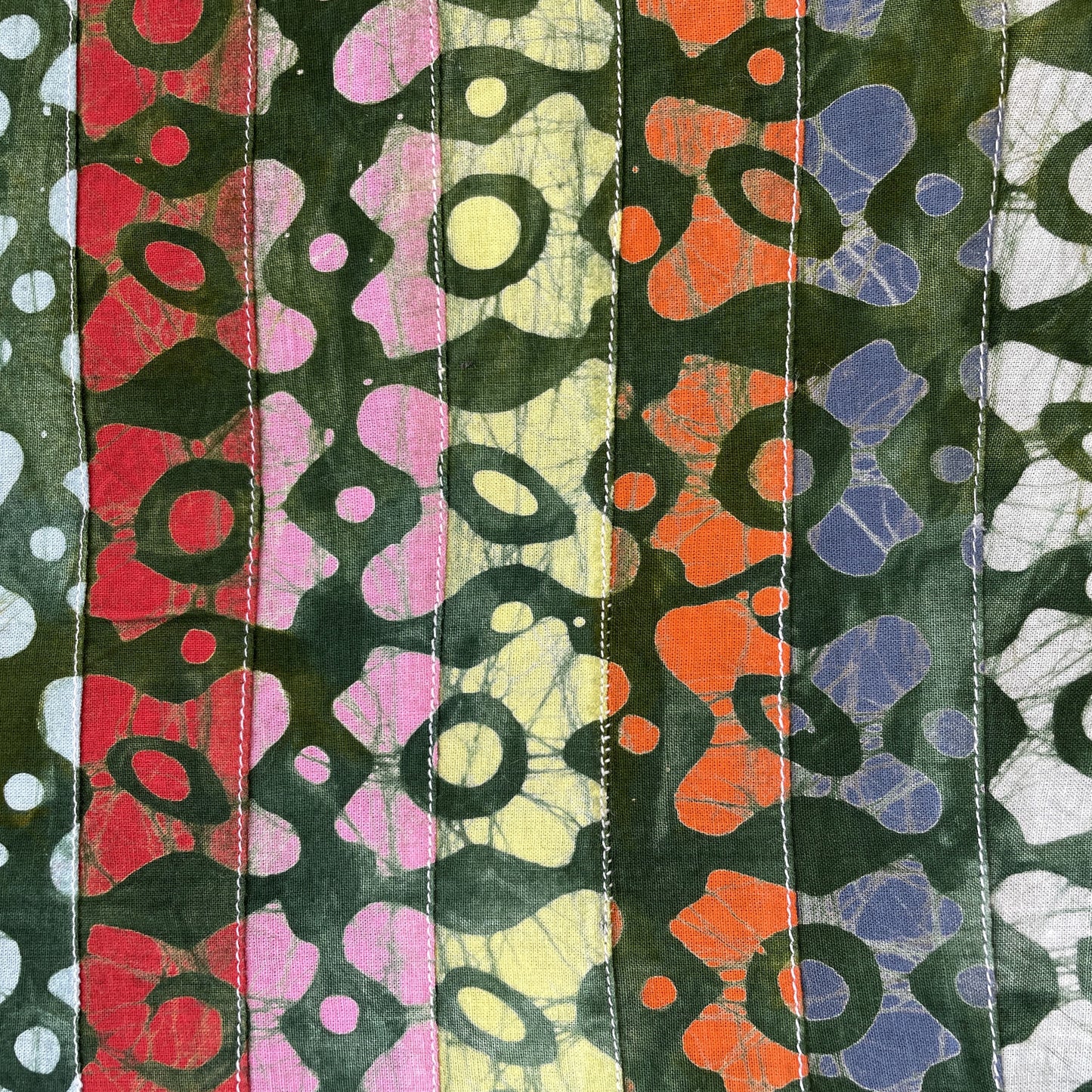 Green Multicolor Patchwork Cambric Cotton 16342