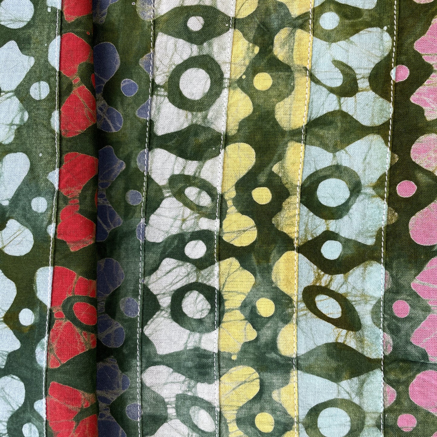 Green Multicolor Patchwork Cambric Cotton 16342