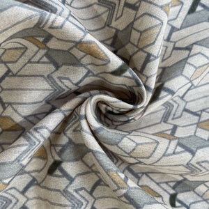 Cream Geometrical Abstract Print Cotton Mulmul 15651