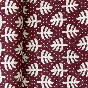 Maroon Dabu Print Cotton Fabric 16056