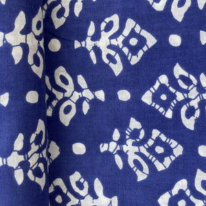 Blue & White Floral Print Cotton Fabric 11798