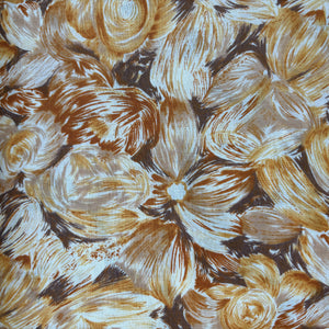 Mustard Yellow Multicolor Tropical Print Cotton Fabric 16224