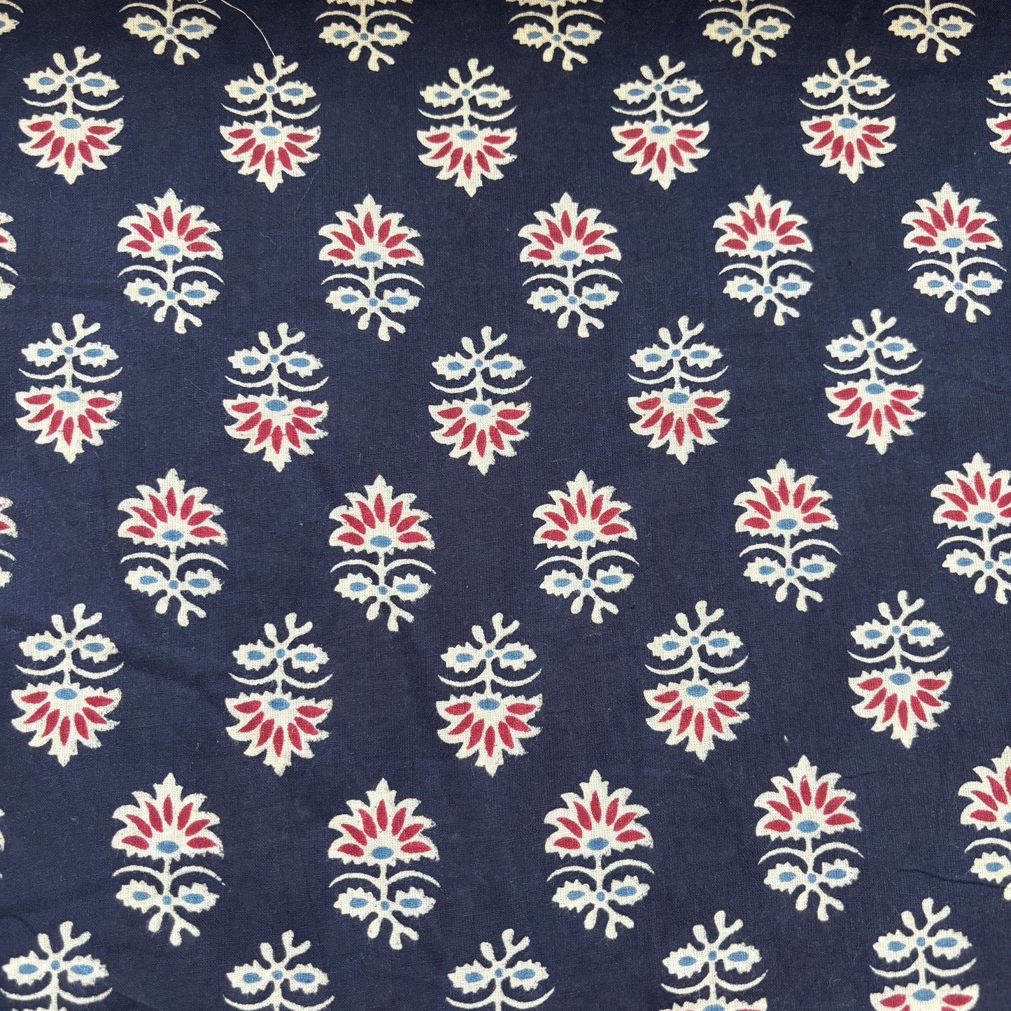 Black Handblock Print Cotton Fabric 16103
