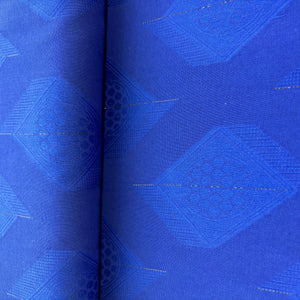 Blue Geometrical Cotton Dobby Fabric 2036