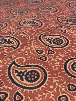 Premium Dark Orange Handblock Print Cotton Fabric