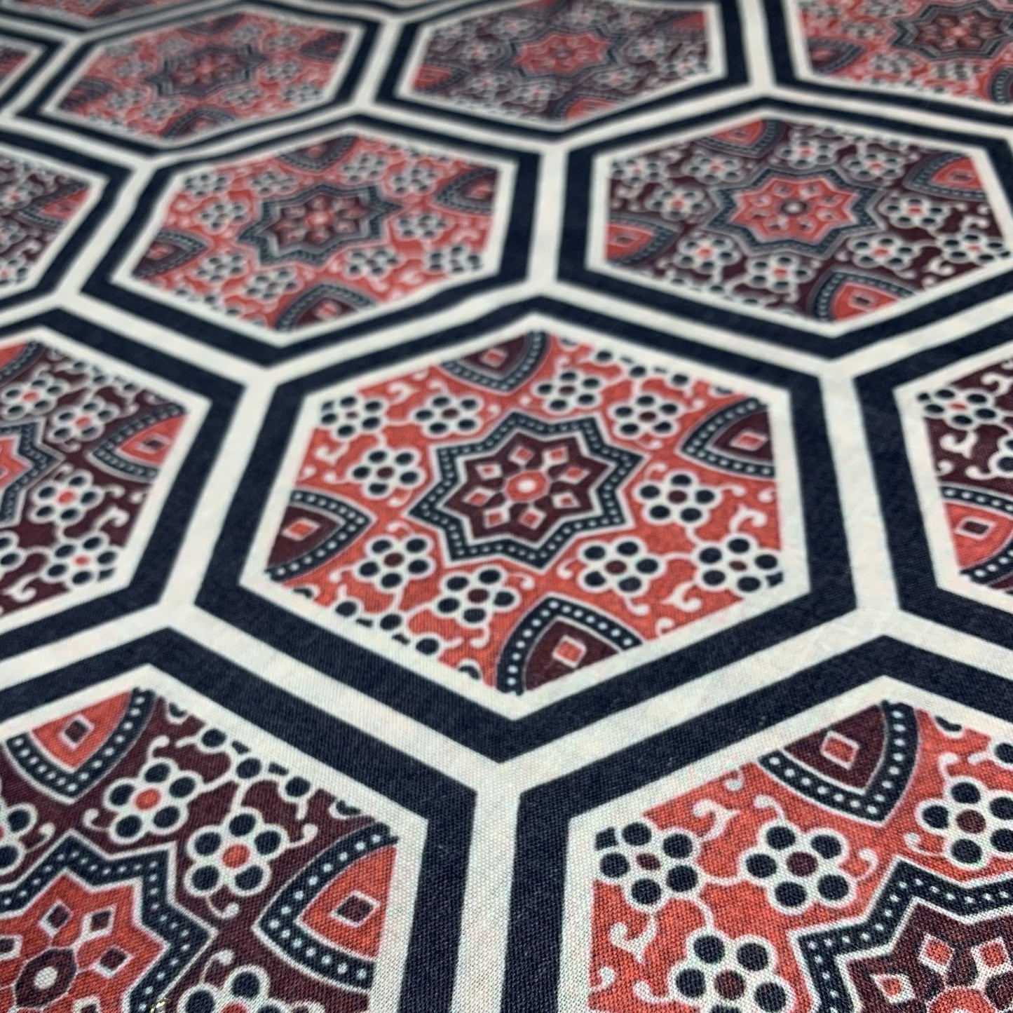 Premium Sand Multicolor Geometrical Print Cotton Fabric