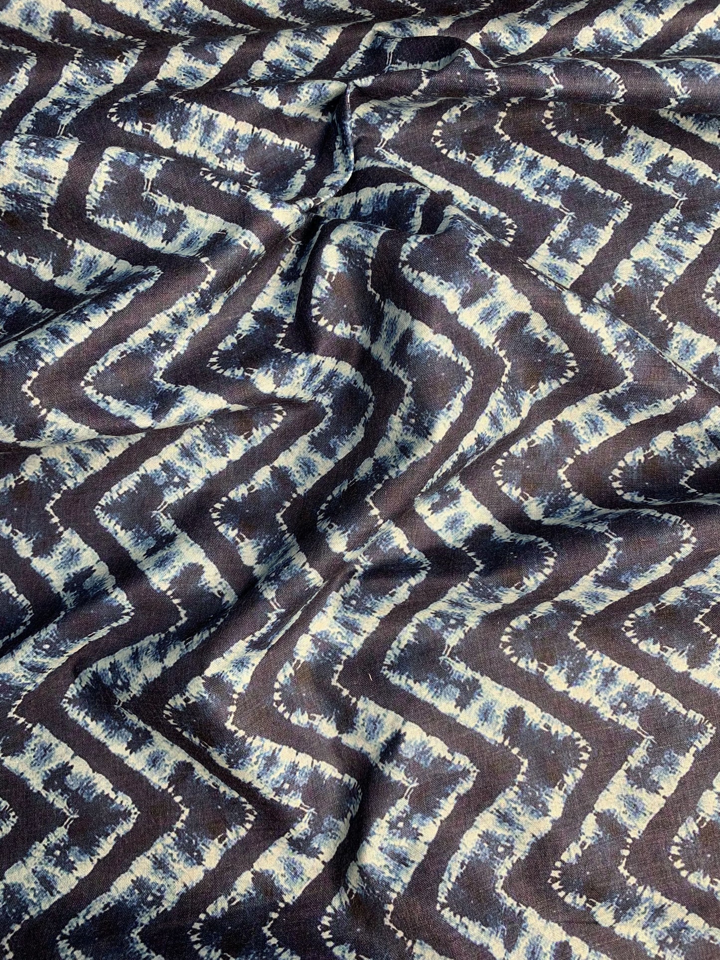Premium Blue Chevron Print Cotton Fabric