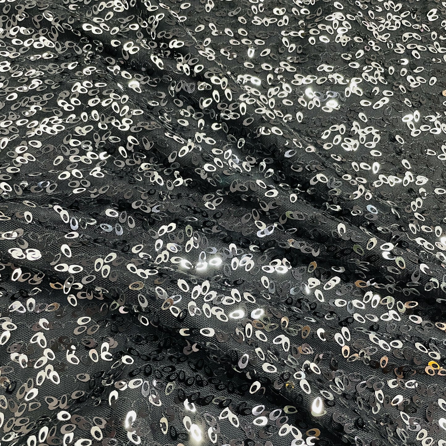 black silver sequence embroidery net fabric 13