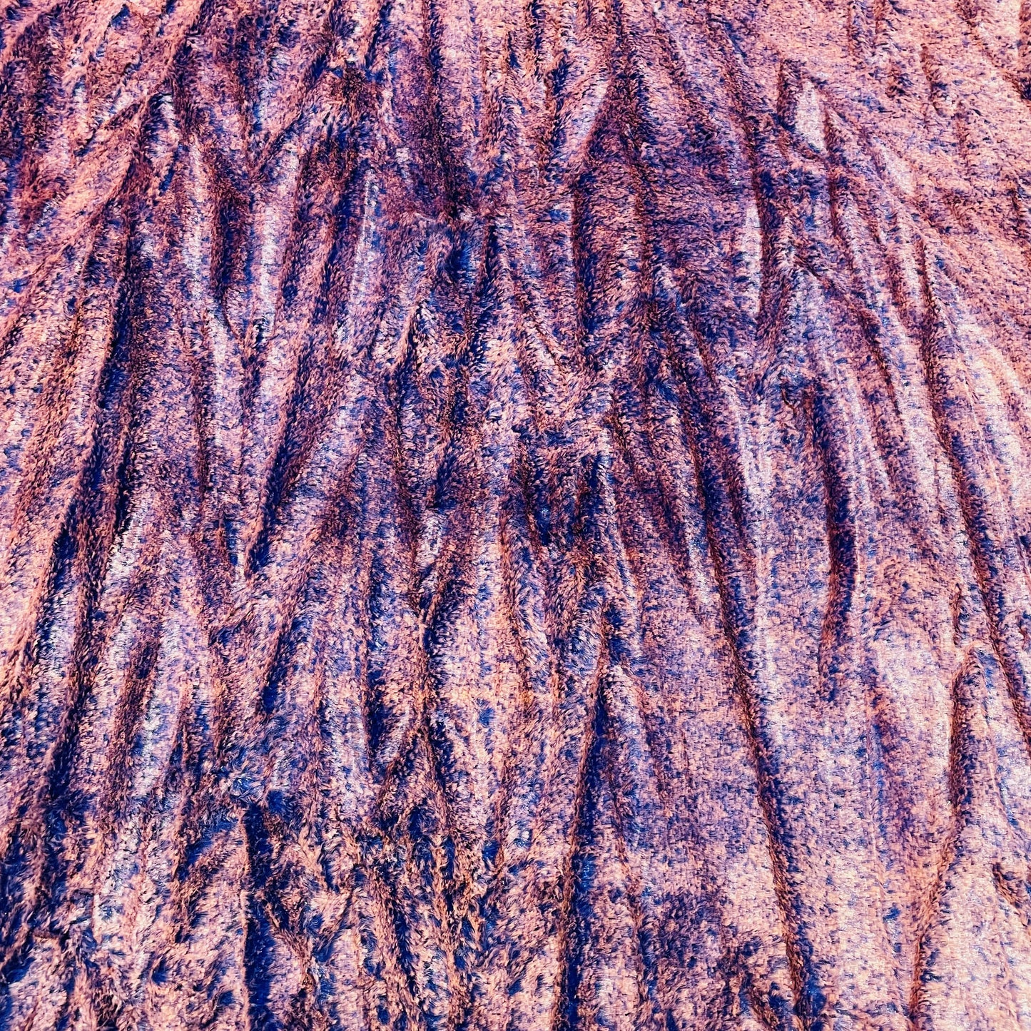 Blue & Red Solid Fur Fabric - TradeUNO