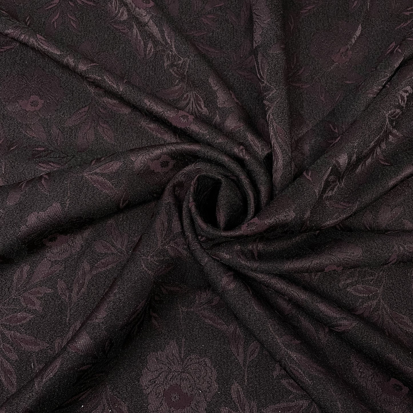 Maroon Floral Brocade Jacquard Fabric - TradeUNO