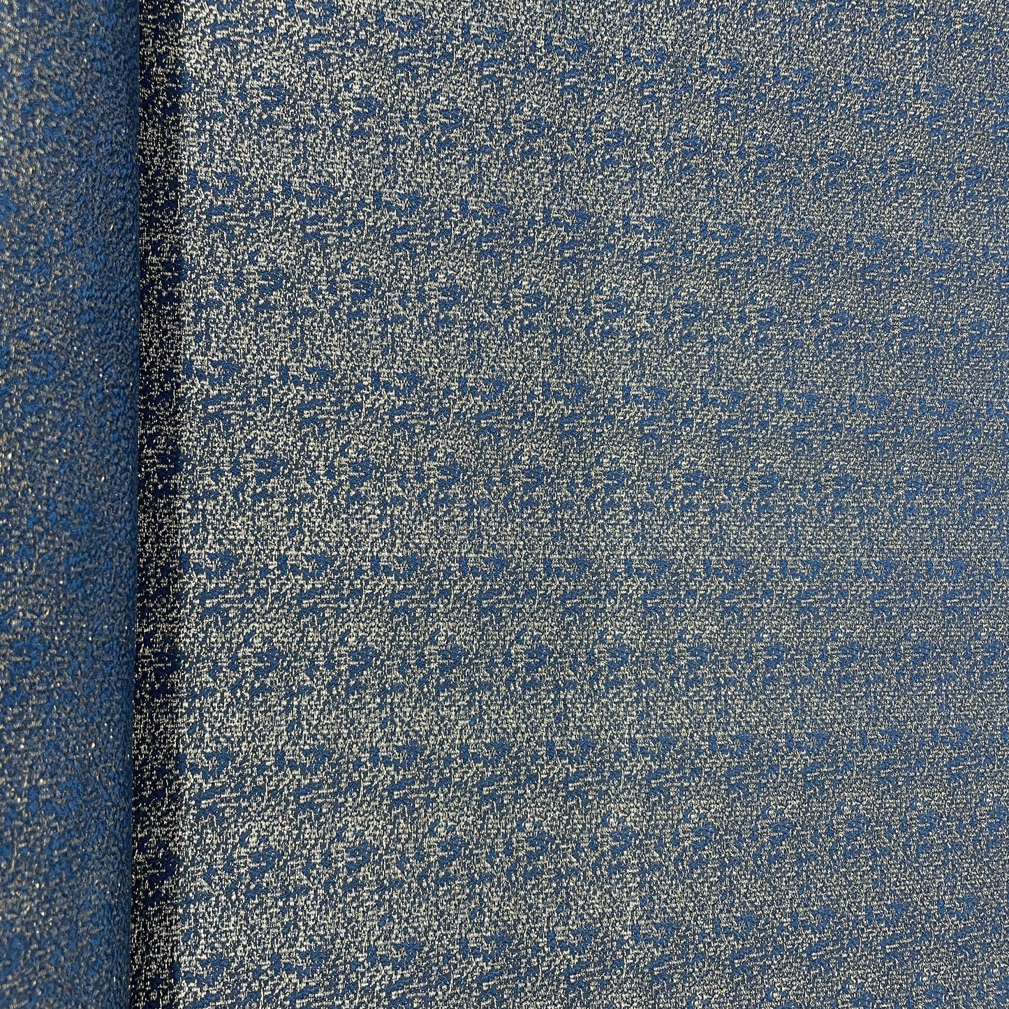 Blue With Golden Lurex Brocade Jacquard Fabric