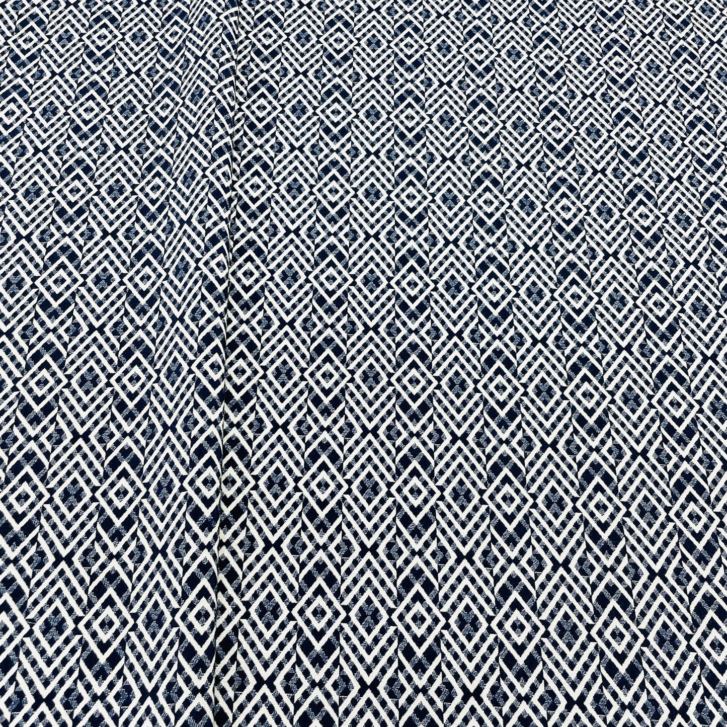 Blue White Handblock Tapestry Fabric