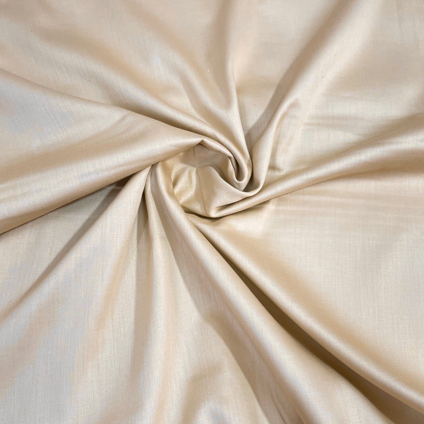 Cream Solid Cotton Satin Fabric - TradeUNO