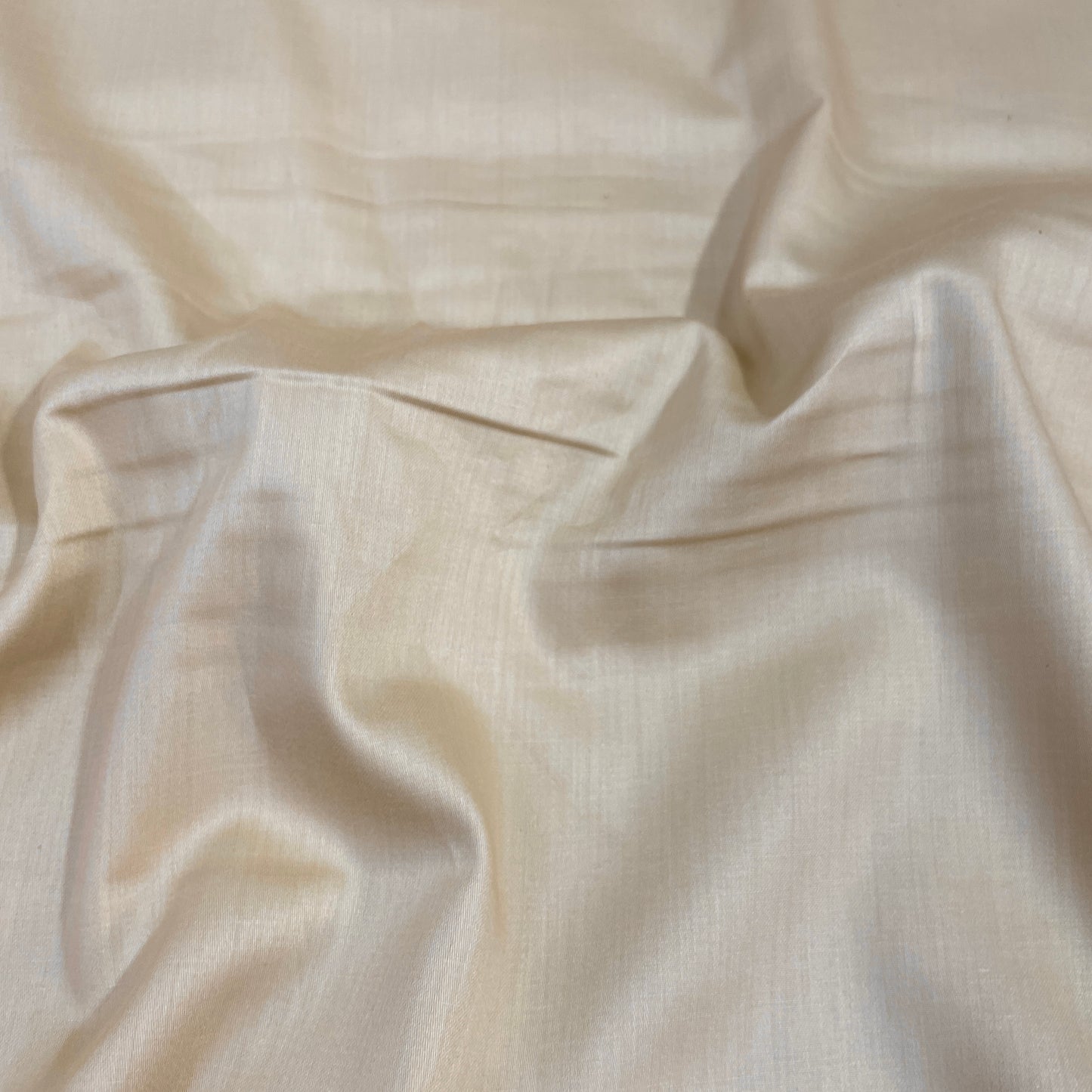 Cream Solid Cotton Satin Fabric - TradeUNO