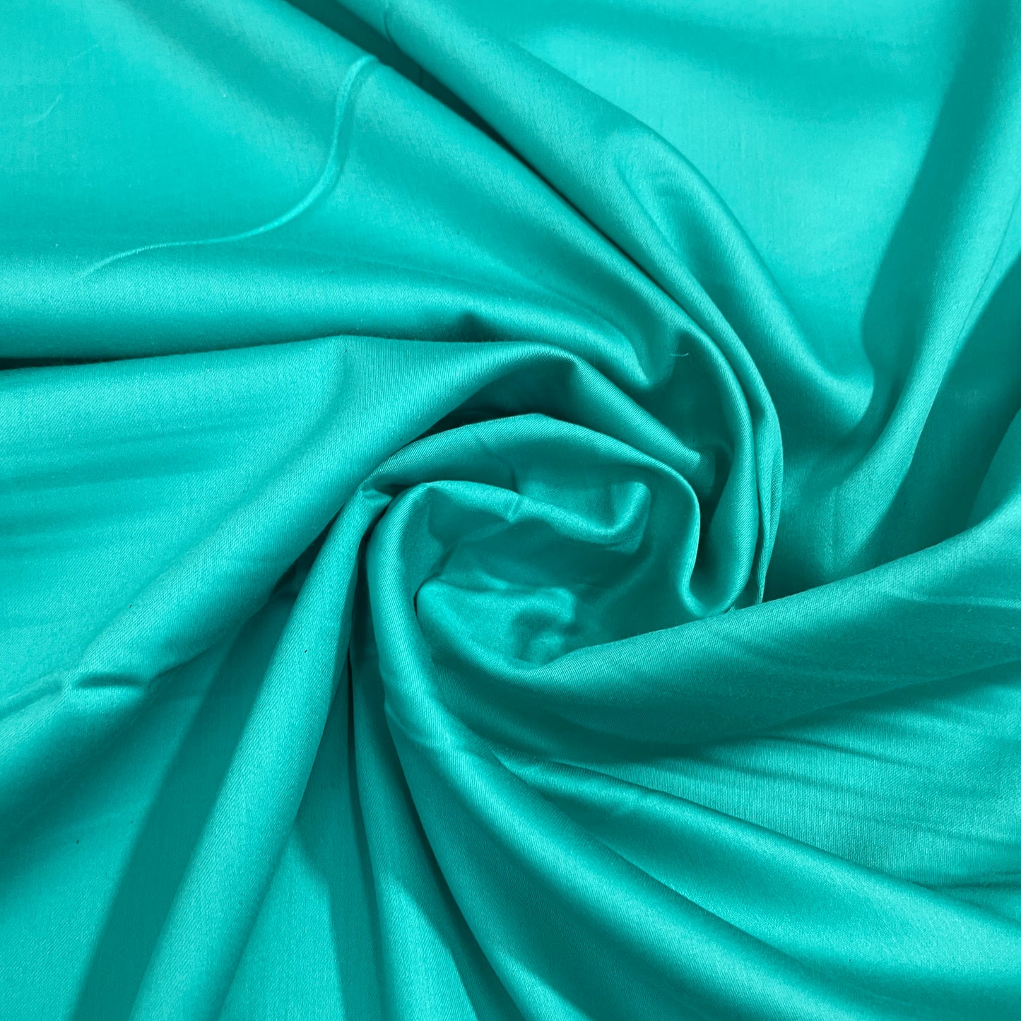 Teal Green Solid Cotton Satin Fabric - TradeUNO