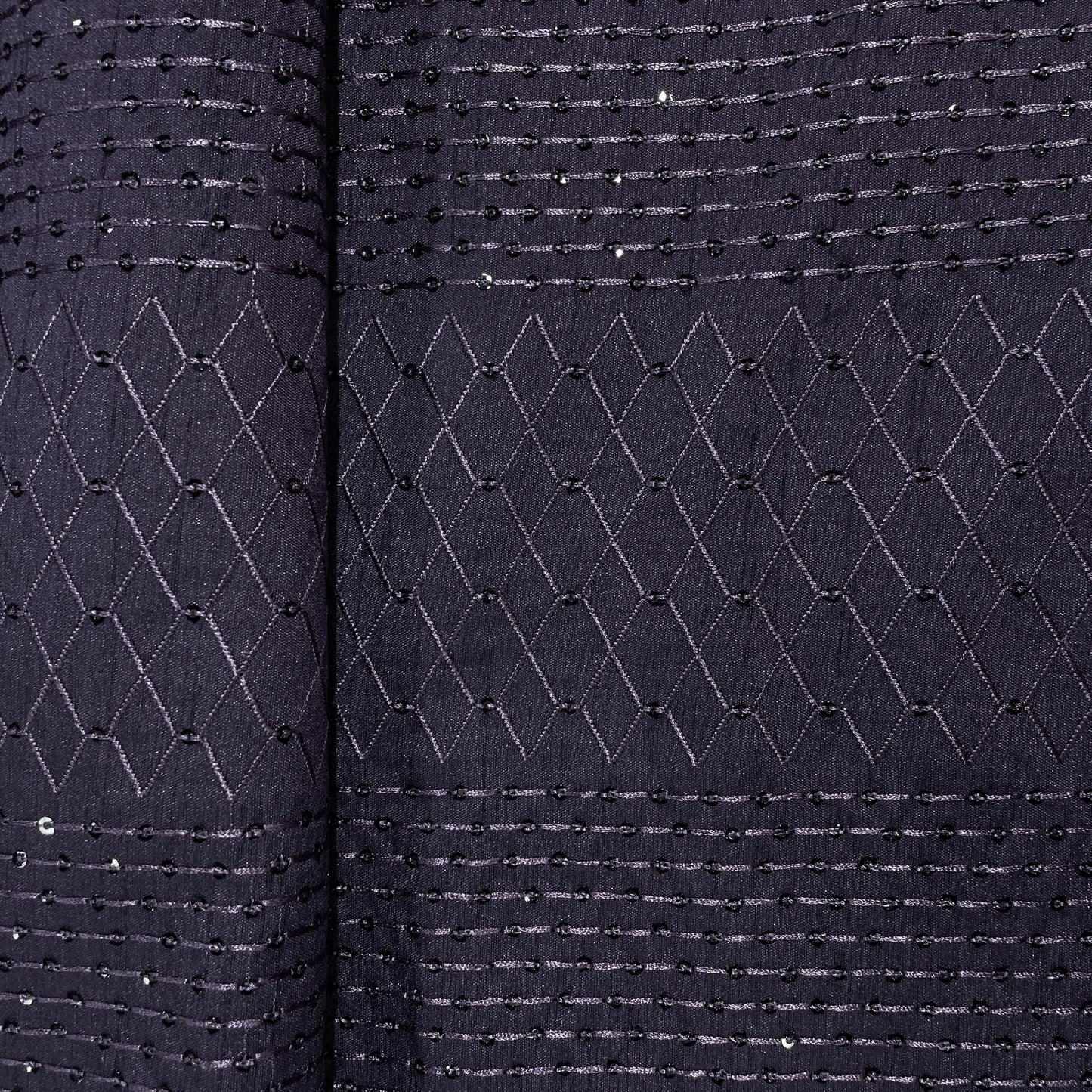 Maroon Thread Sequins Embroidery Russian Silk Fabric 19541