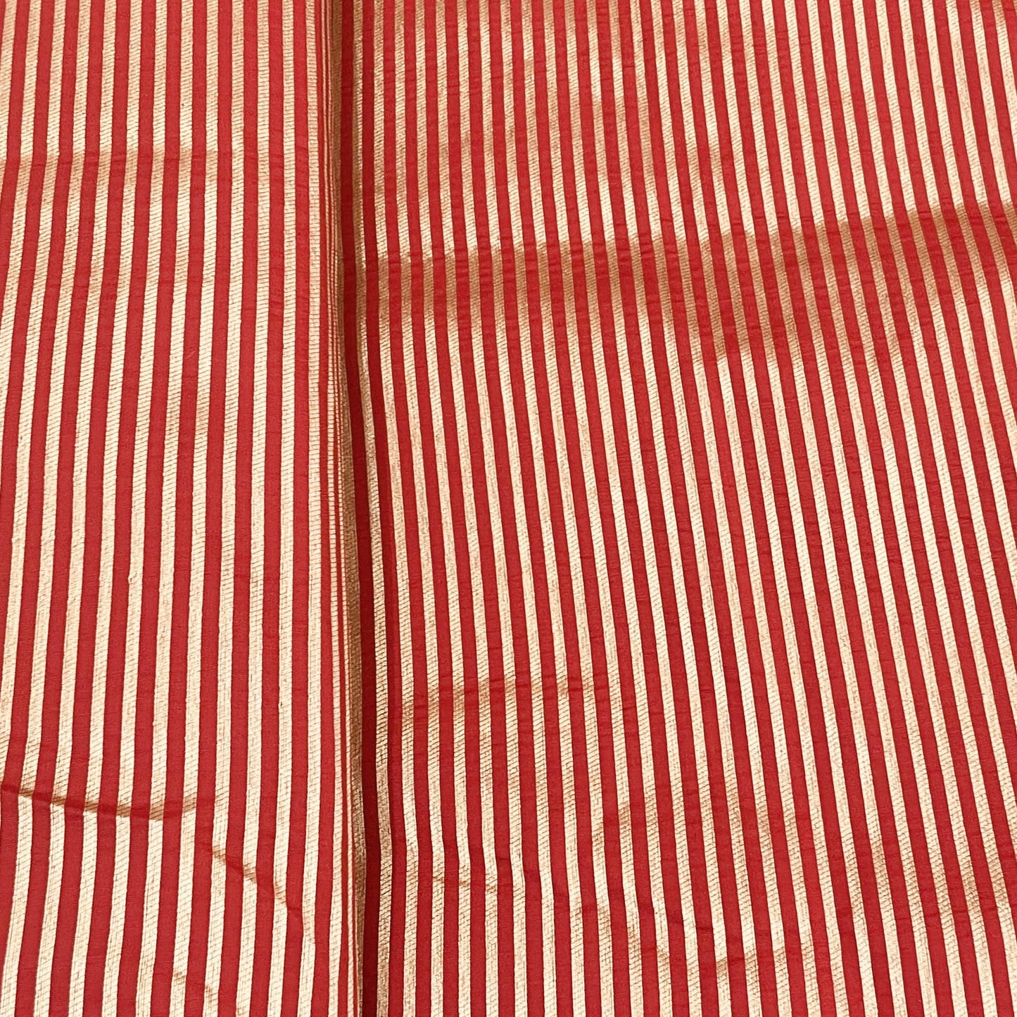 Classic Red Golden Stripe Brocade Jacquard Fabric