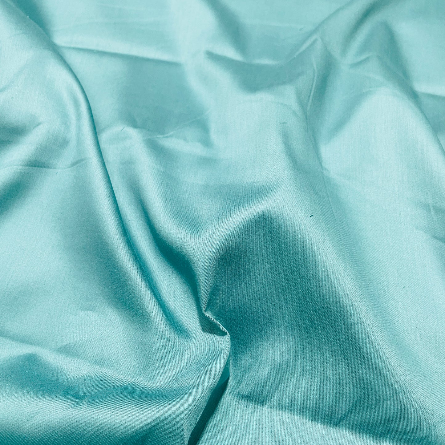 Turkish Blue Solid Cotton Satin Fabric - TradeUNO