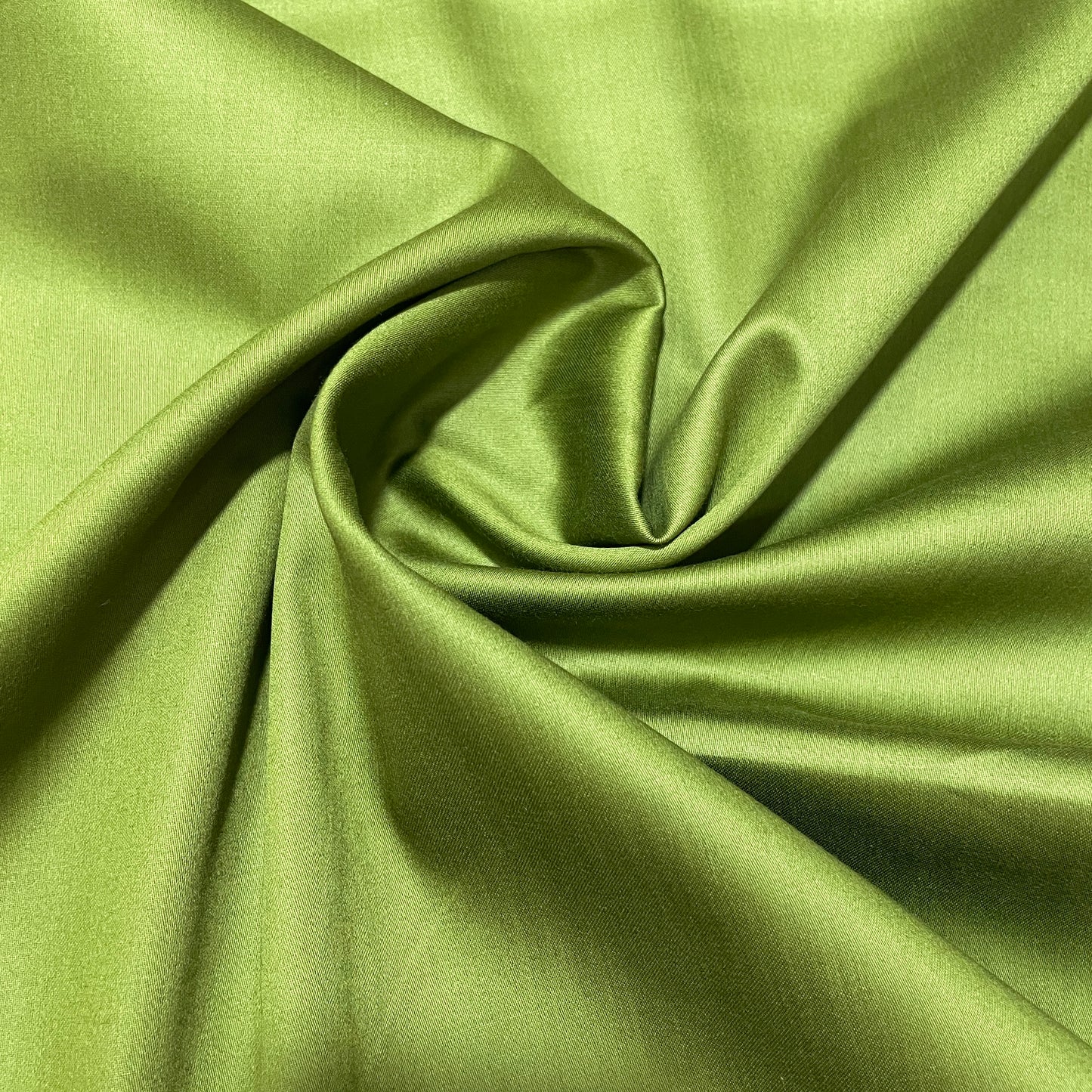 Olive Green Solid Cotton Satin Fabric - TradeUNO