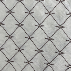 Off White Abstract Embroidery Russian Silk