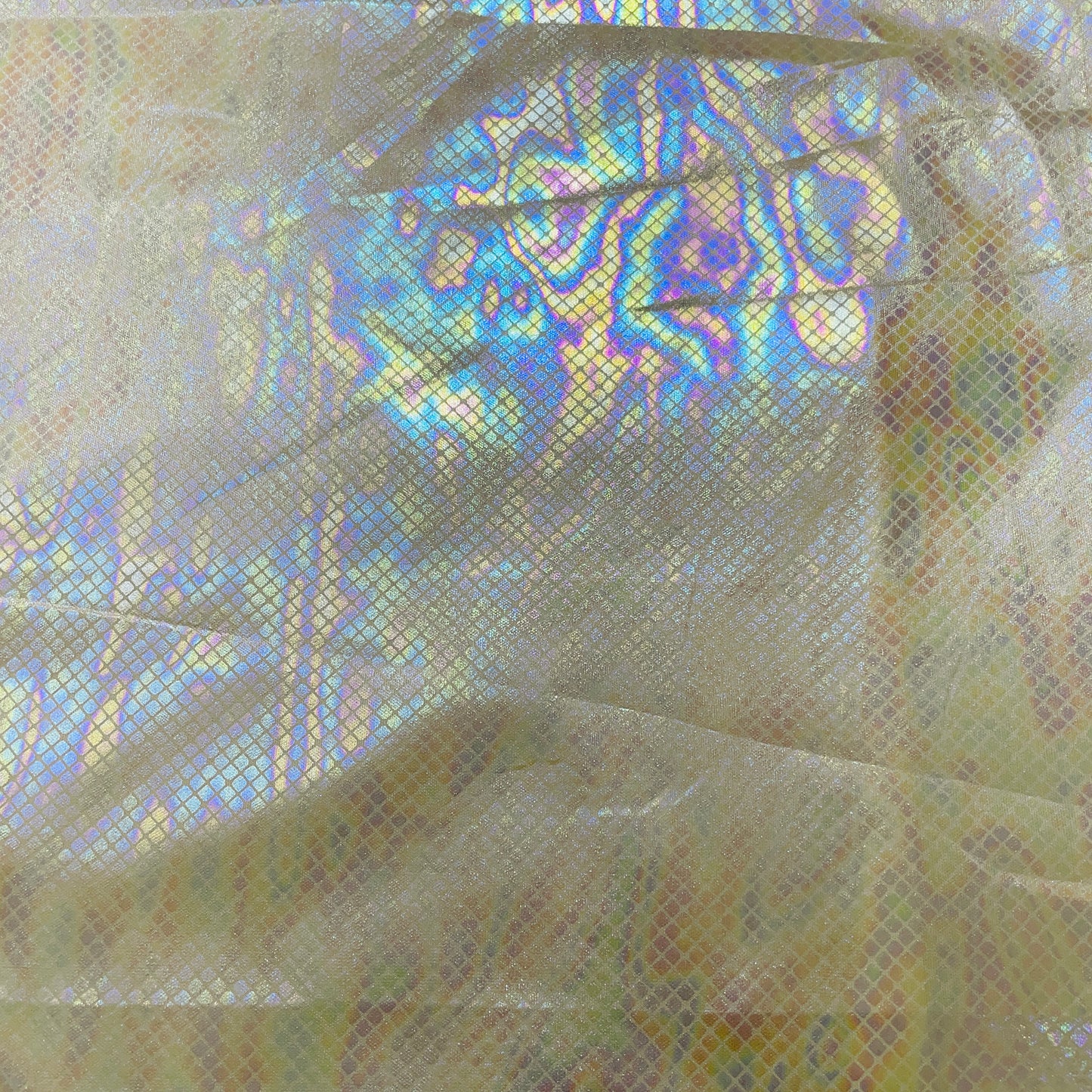 Light Yellow Geometerical 3D Rainbow With Lurex Knit Lycra Fabric - TradeUNO