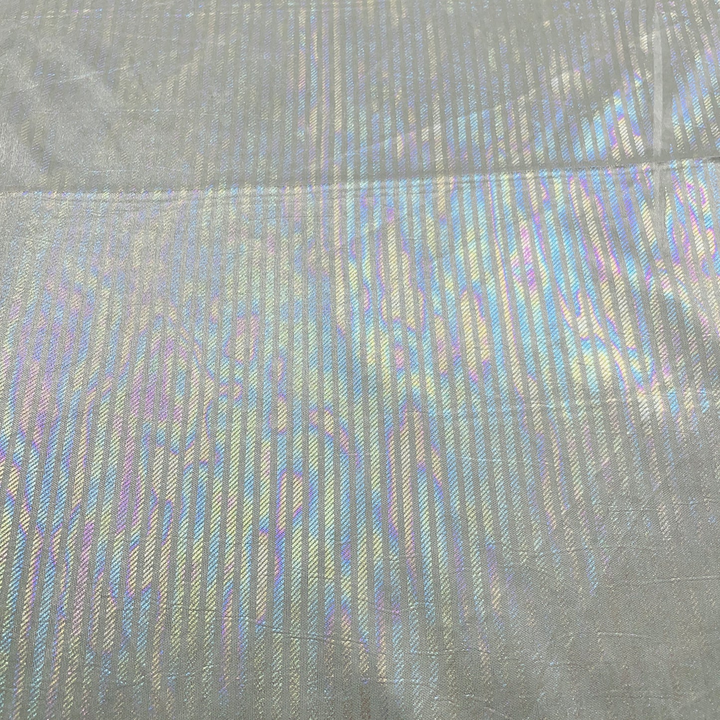 Dull Green Stripes D Rainbow With Lurex Knit Lycra Fabric - TradeUNO
