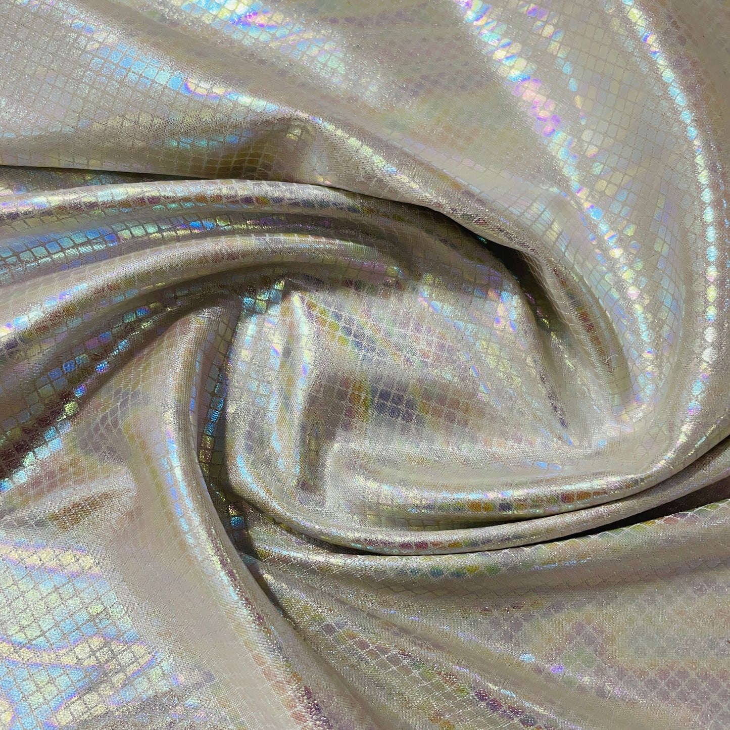 Grey Geometerical 3D Rainbow With Lurex Knit Lycra Fabric - TradeUNO