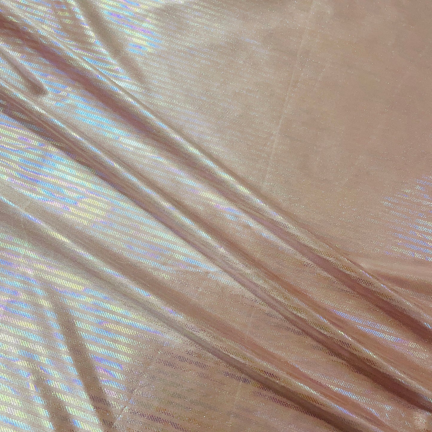 Rose Pink Stripes D Rainbow With Lurex Knit Lycra Fabric - TradeUNO