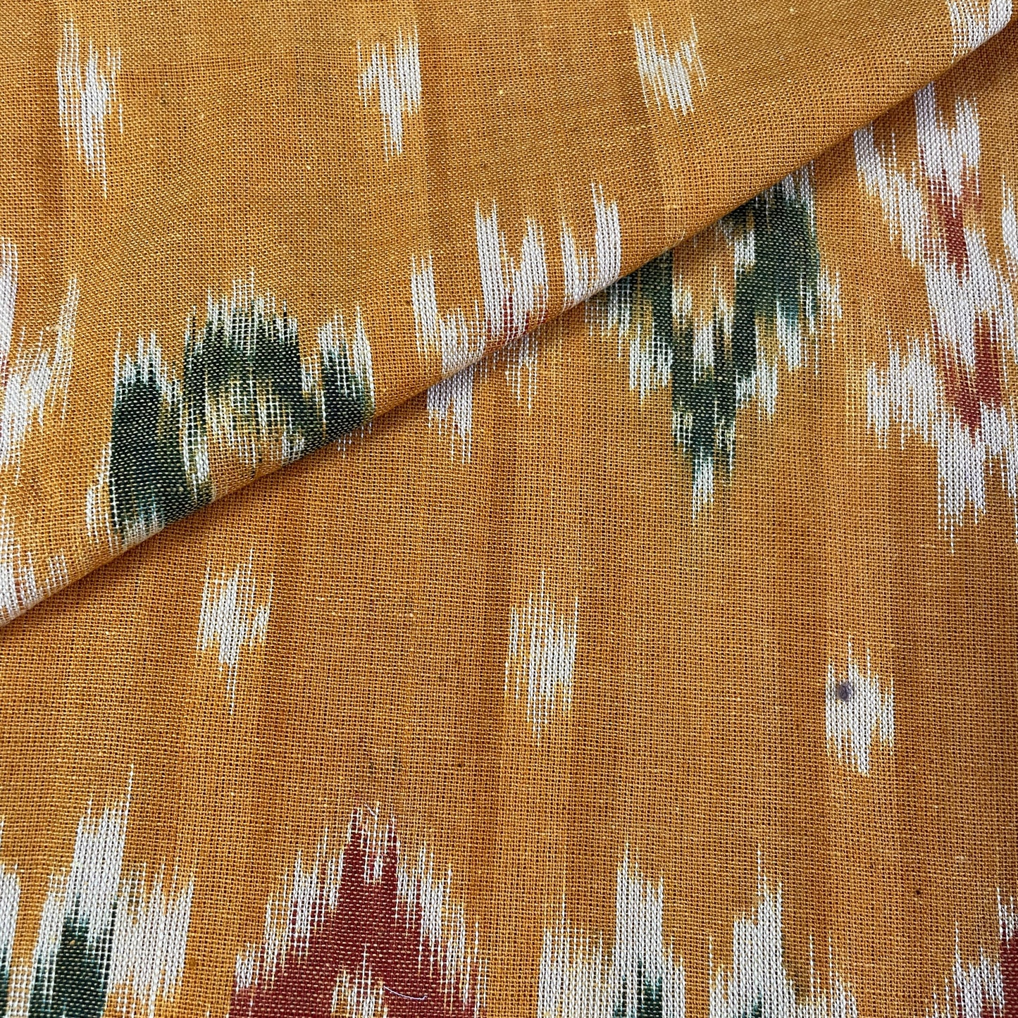 Exclusive Cotton Light Yellow Ikat Fabric