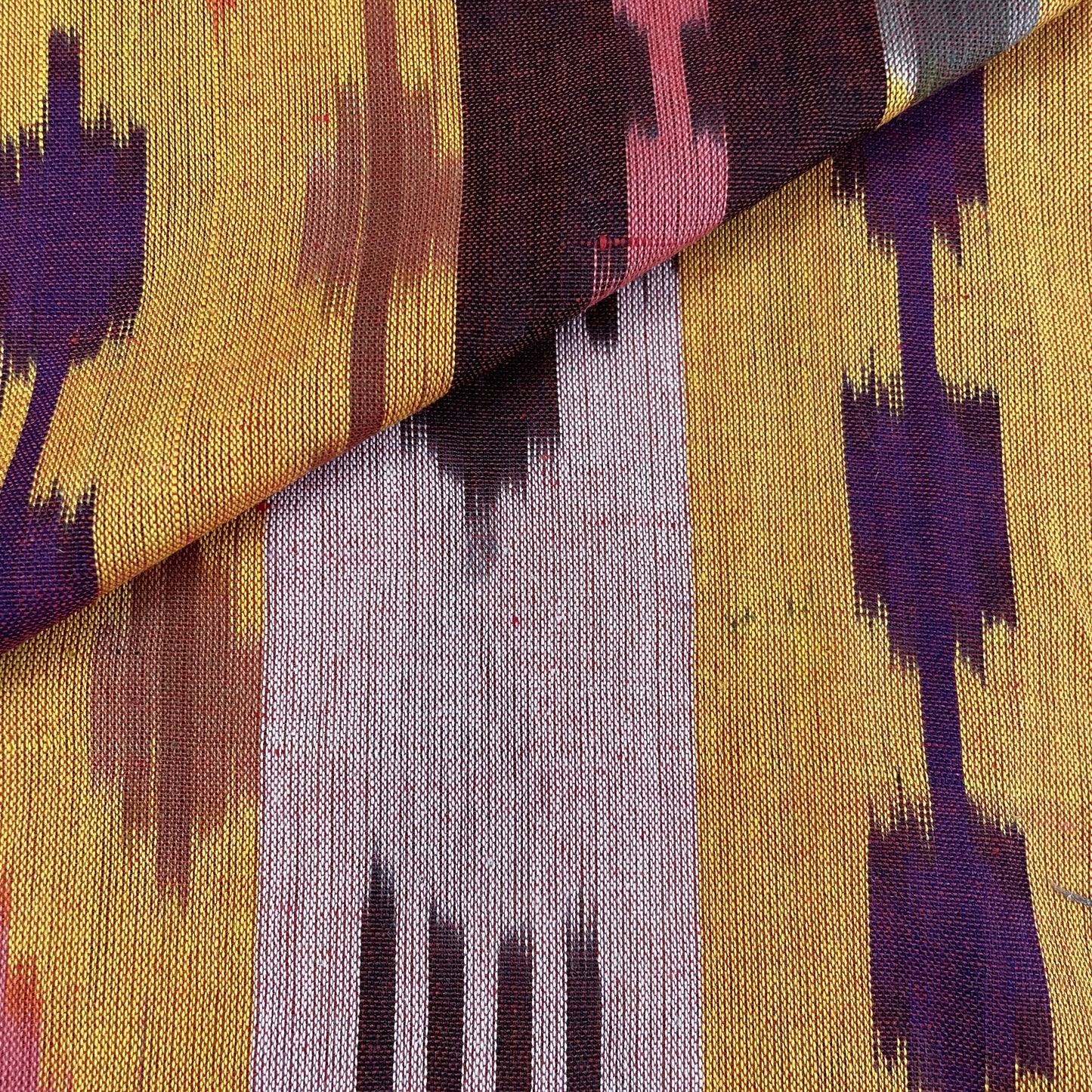 Exclusive Cotton Mustard Yellow Ikat Fabric