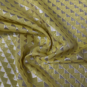 Premium Cotton Katwar Patola Yellow Geometricall Jacquard Fabric