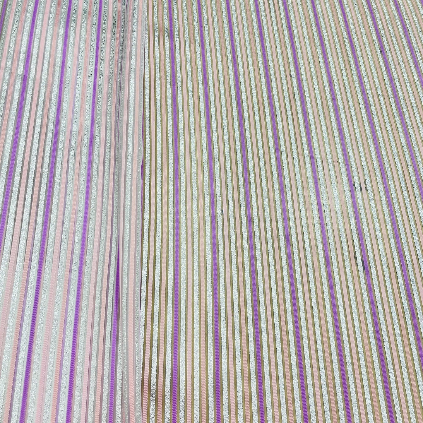 Pink Purple Stripe With Lurex Brocade Jacquard Fabric