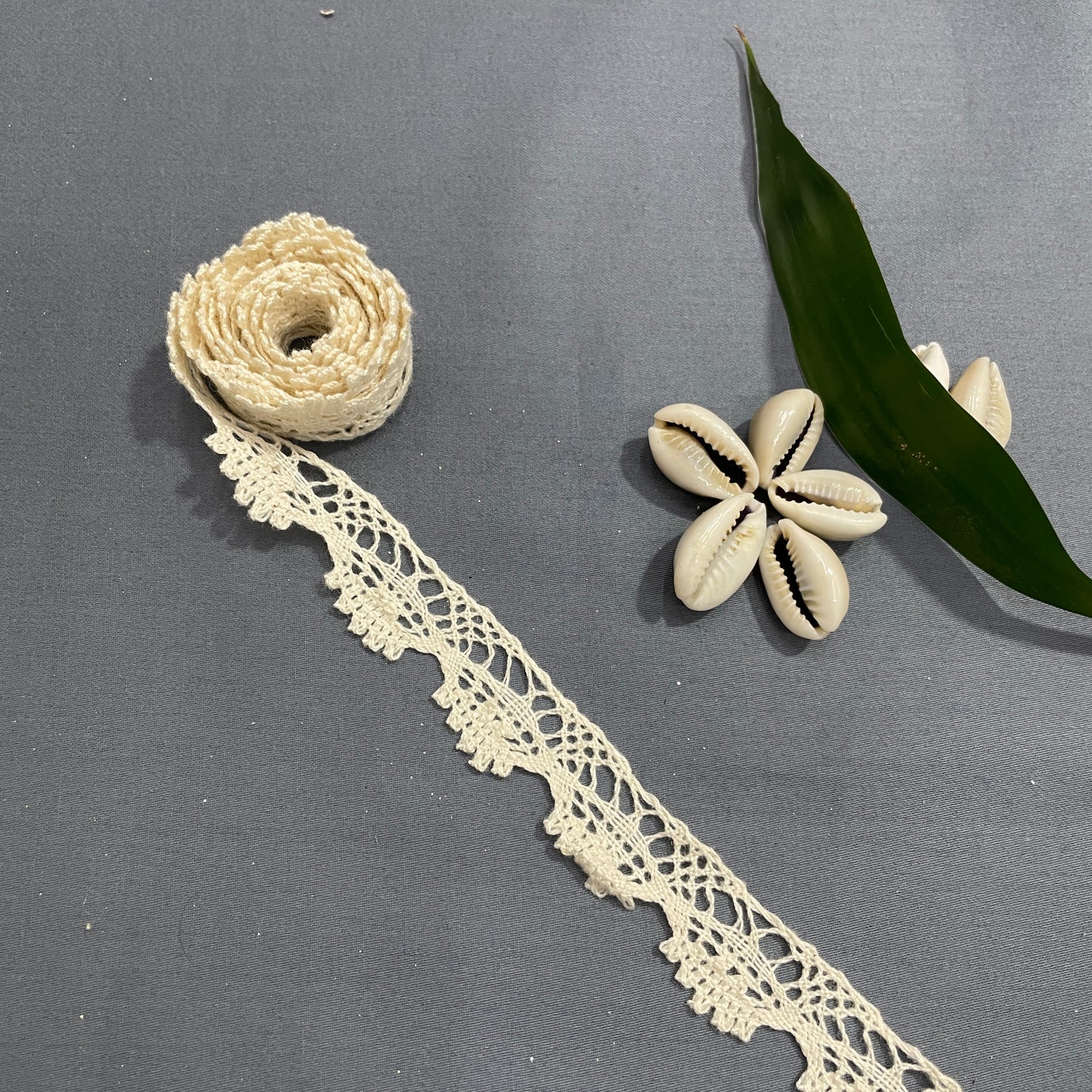 off cream dyeable cotton lace 57