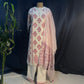 Exclusive Suit Set With Dupatta (Cotton, Dupatta-Mulmul) Creame Pink Floral Print Fabric