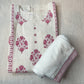 Exclusive Suit Set With Dupatta (Cotton, Dupatta-Mulmul) Creame Pink Floral Print Fabric