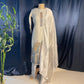 Exclusive Suit Set With Dupatta (Top-Muslin, Bottom-Cotton Silk, Dupatta-Silk) Beige CutDana Embroidery Fabric