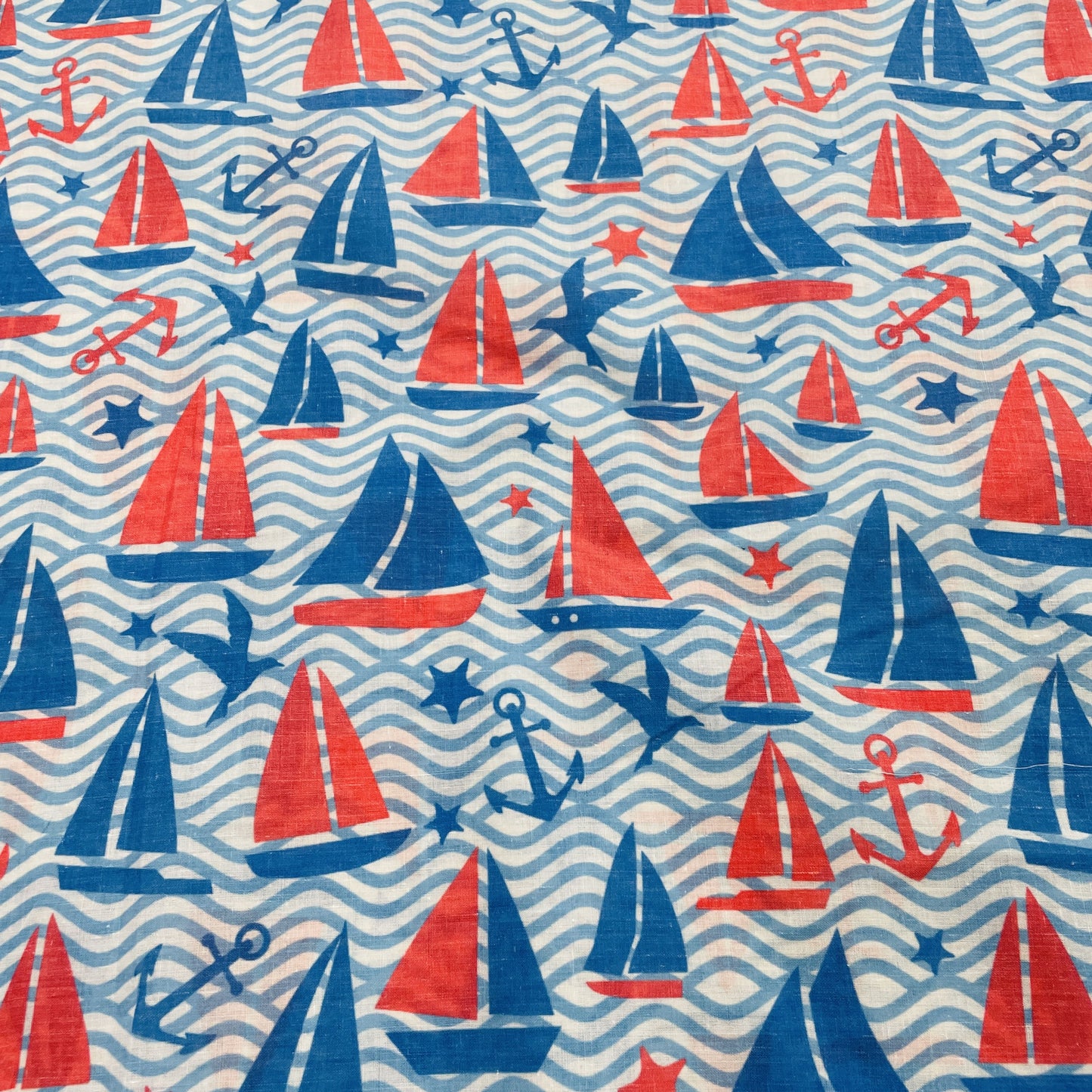 Blue Kids Print Cotton Fabric