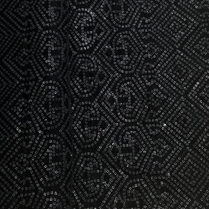 Premium Black Sequence Embroidery Velvet Fabric