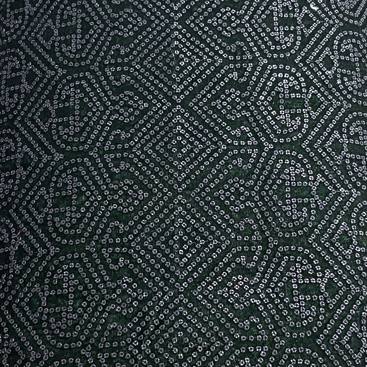 Premium Green Sequence Embroidery Velvet Fabric