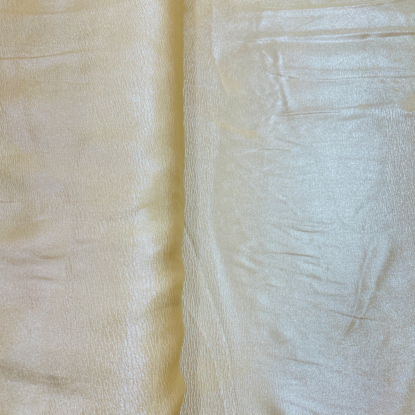 Beige Solid Silver Shimmer Geogrette Satin - TradeUNO