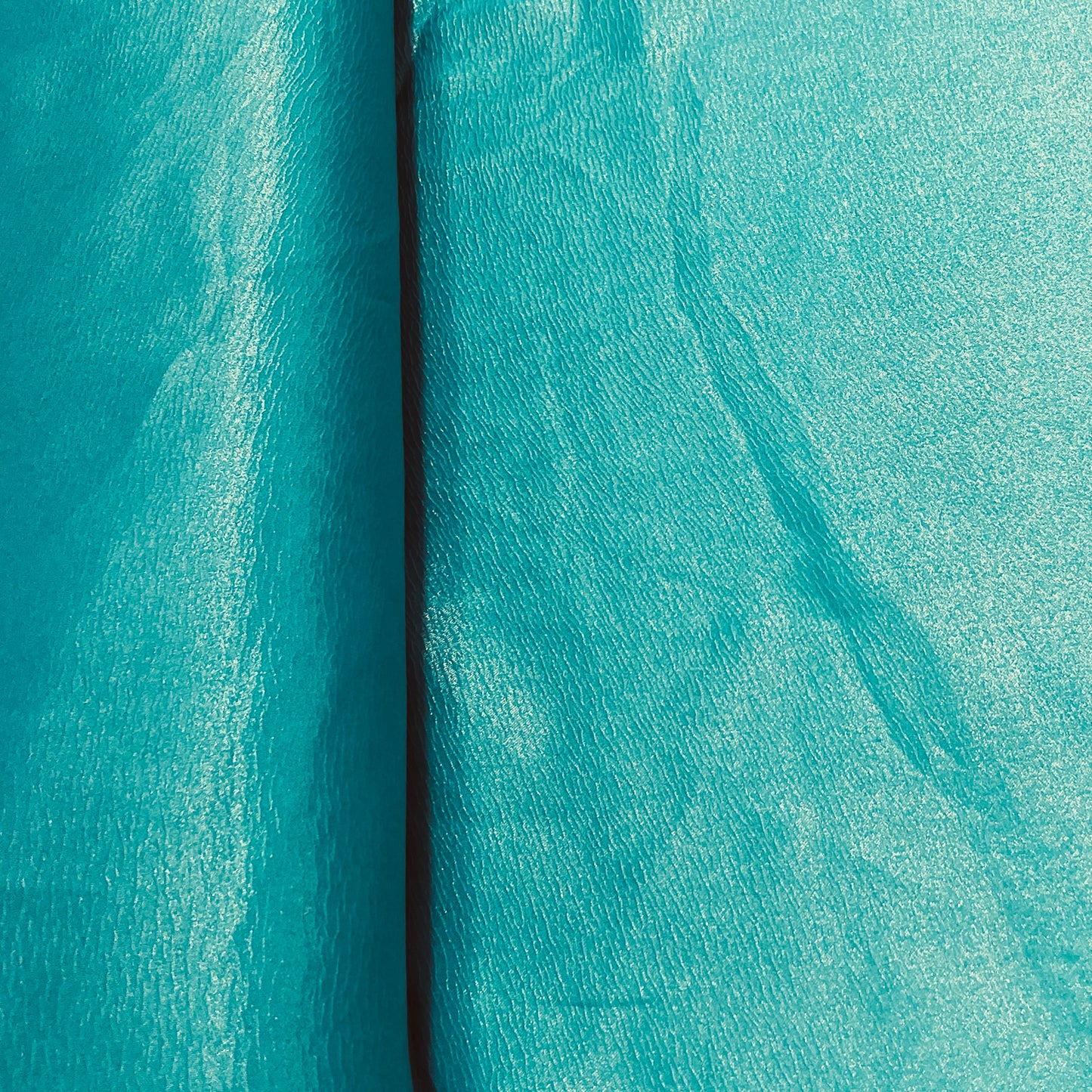 Turquoise Green Solid Gold Shimmer Georgrette Satin Fabric - TradeUNO